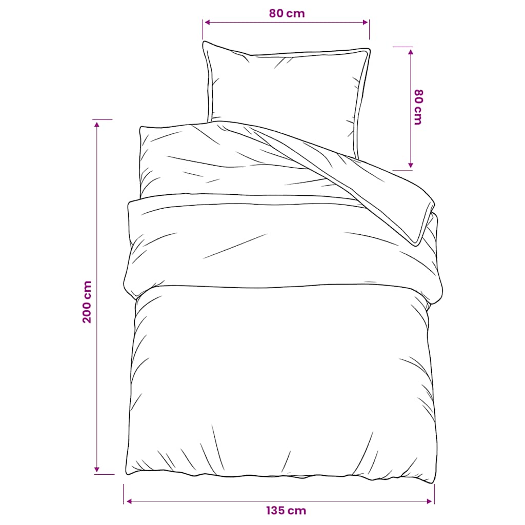 Duvet Cover Set Dark Grey 135x200 cm Cotton