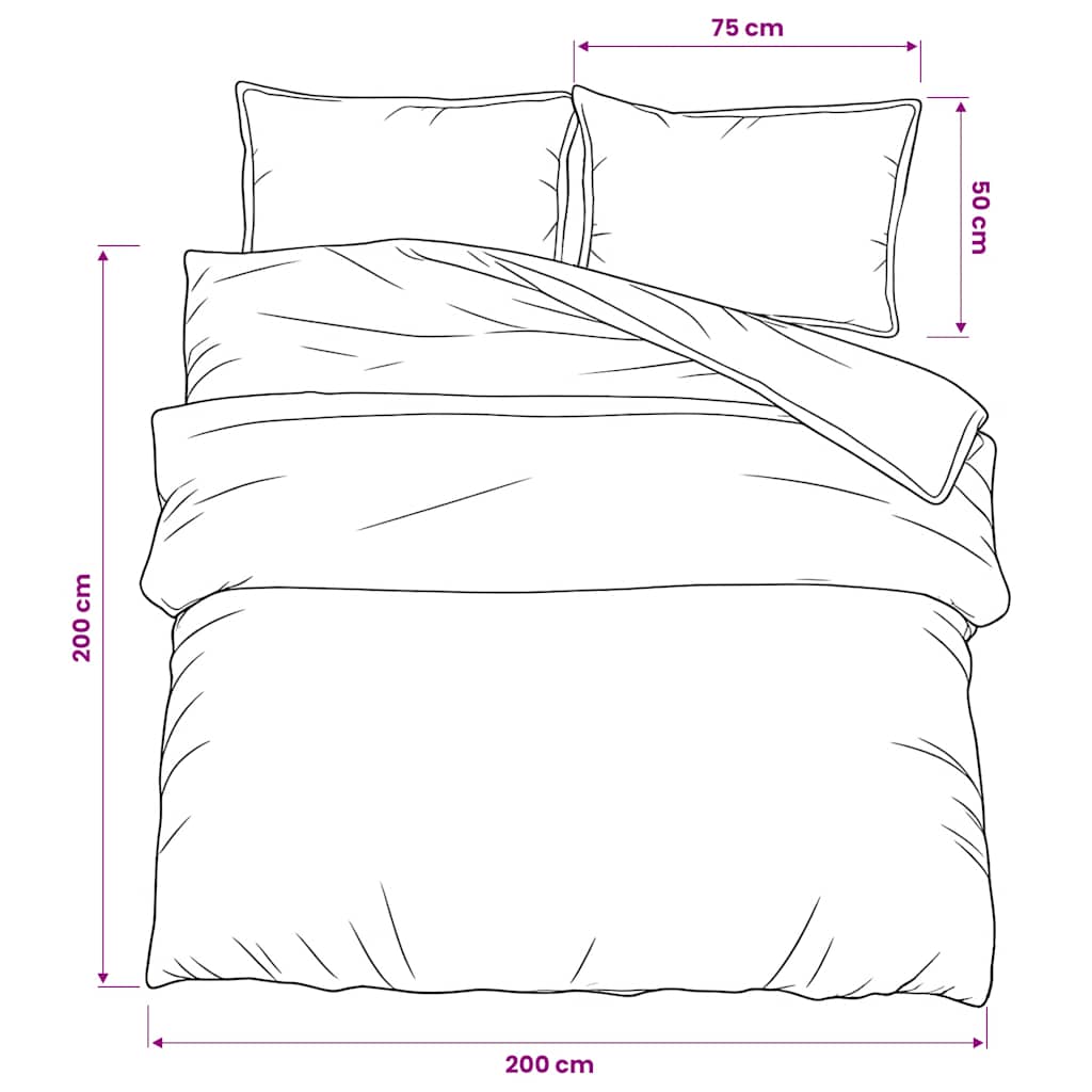 Duvet Cover Set Dark Grey 200x200 cm Cotton