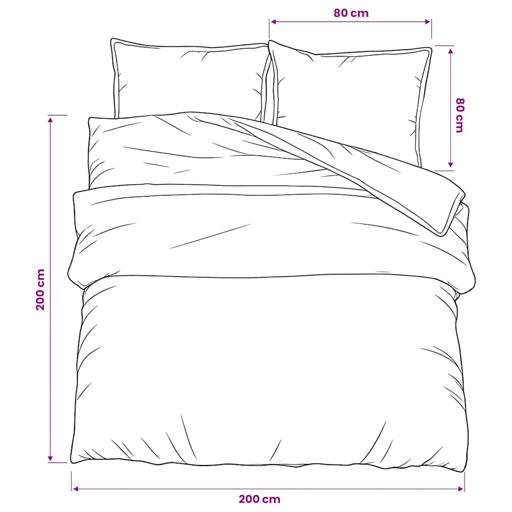 Duvet Cover Set Grey 200x200 cm Cotton
