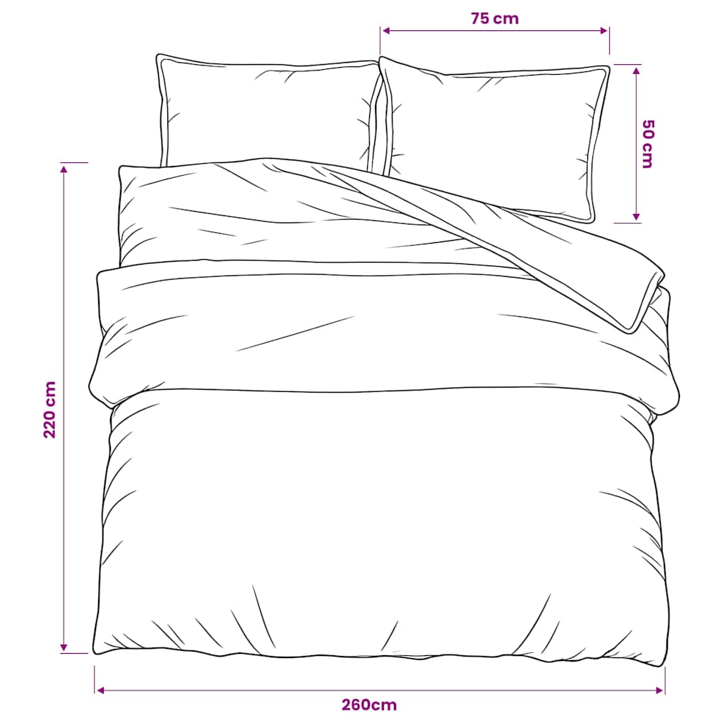 Duvet Cover Set Grey 260x220 cm Cotton