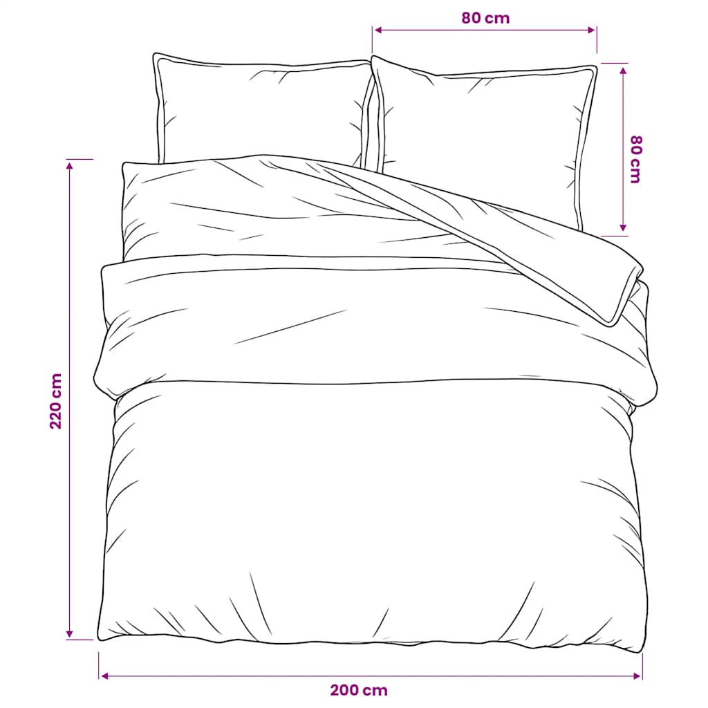 Duvet Cover Set Grey 200x220 cm Cotton