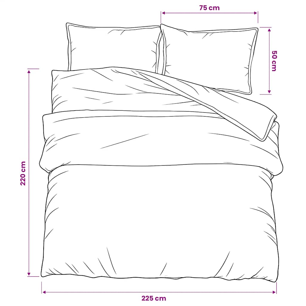 Duvet Cover Set Grey 225x220 cm Cotton