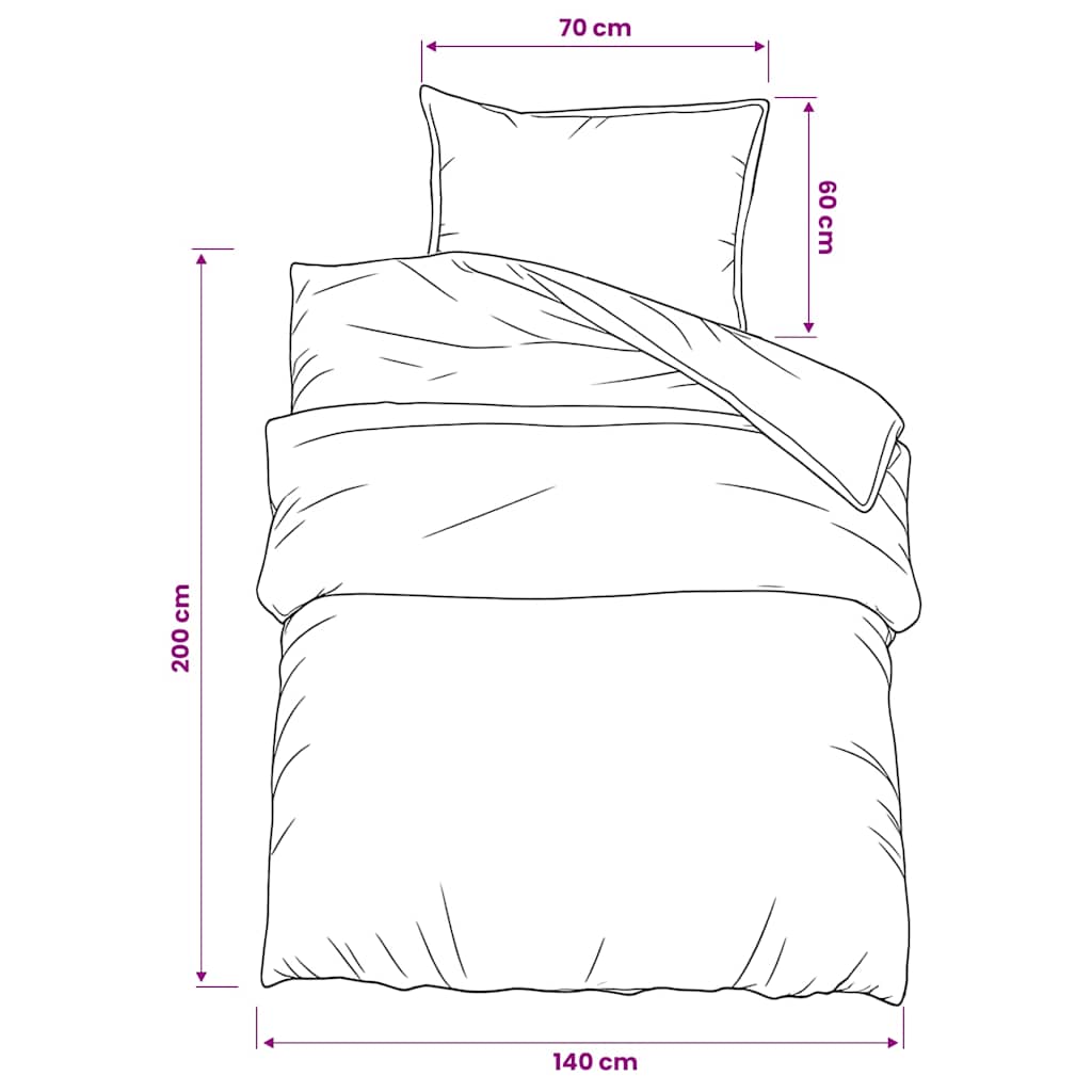 Duvet Cover Set Dark Grey and Black 140x200 cm Cotton