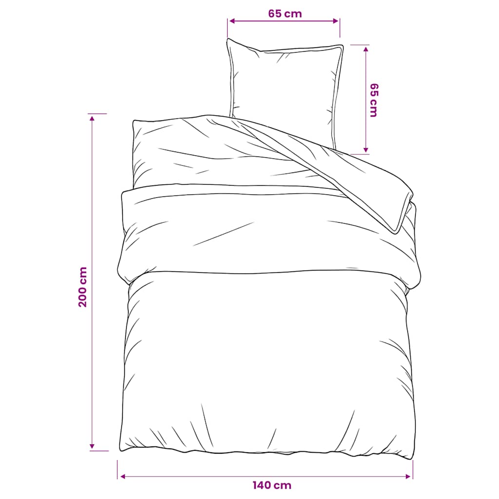 Duvet Cover Set Dark Grey 140x200 cm Cotton