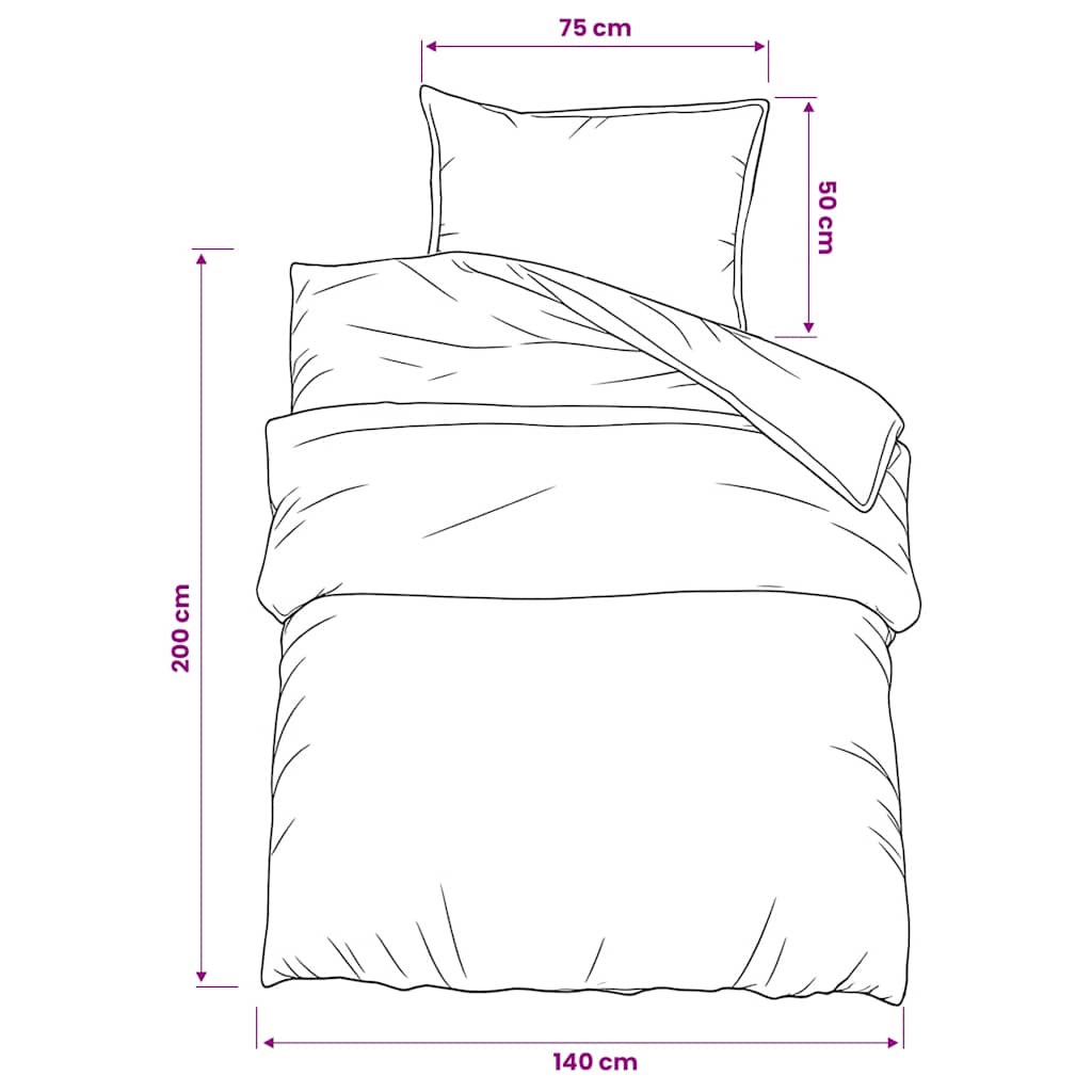 Duvet Cover Set Dark Grey 140x200 cm Cotton