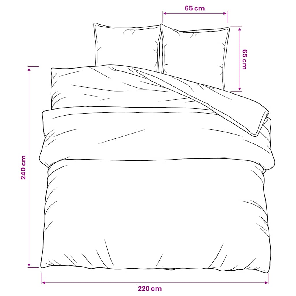 Duvet Cover Set Black Stripes 220x240 cm Cotton