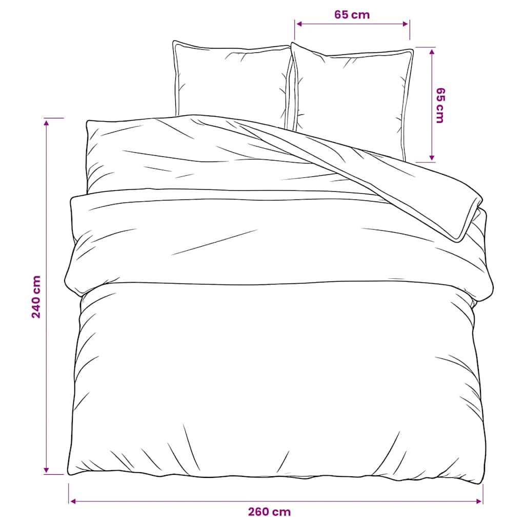 Duvet Cover Set Black and White 260x240 cm Cotton