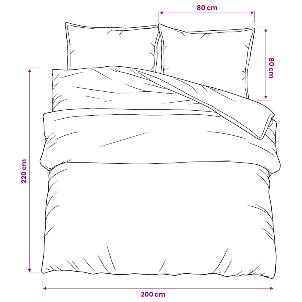 Duvet Cover Set Black Stripes 200x220 cm Cotton