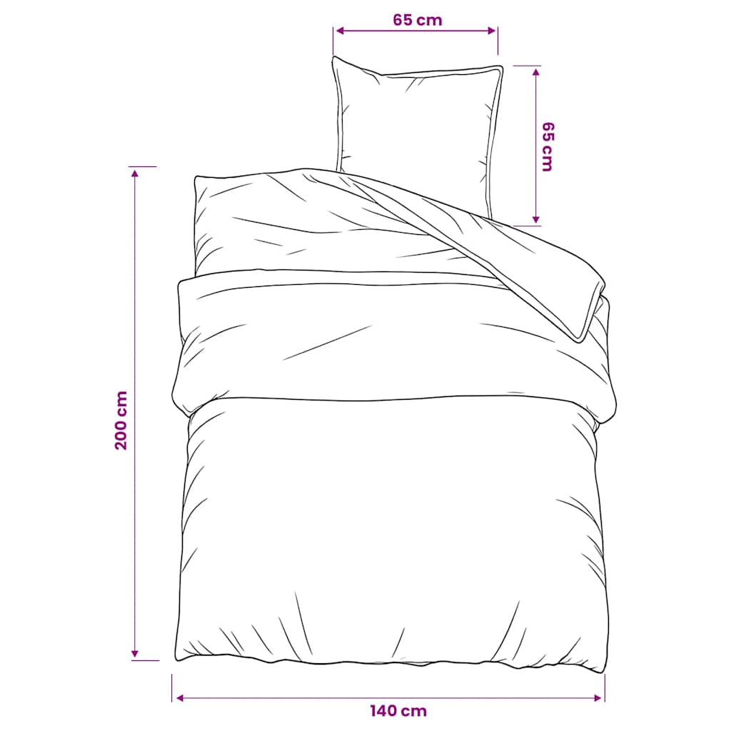 Duvet Cover Set Pink 140x200 cm Cotton