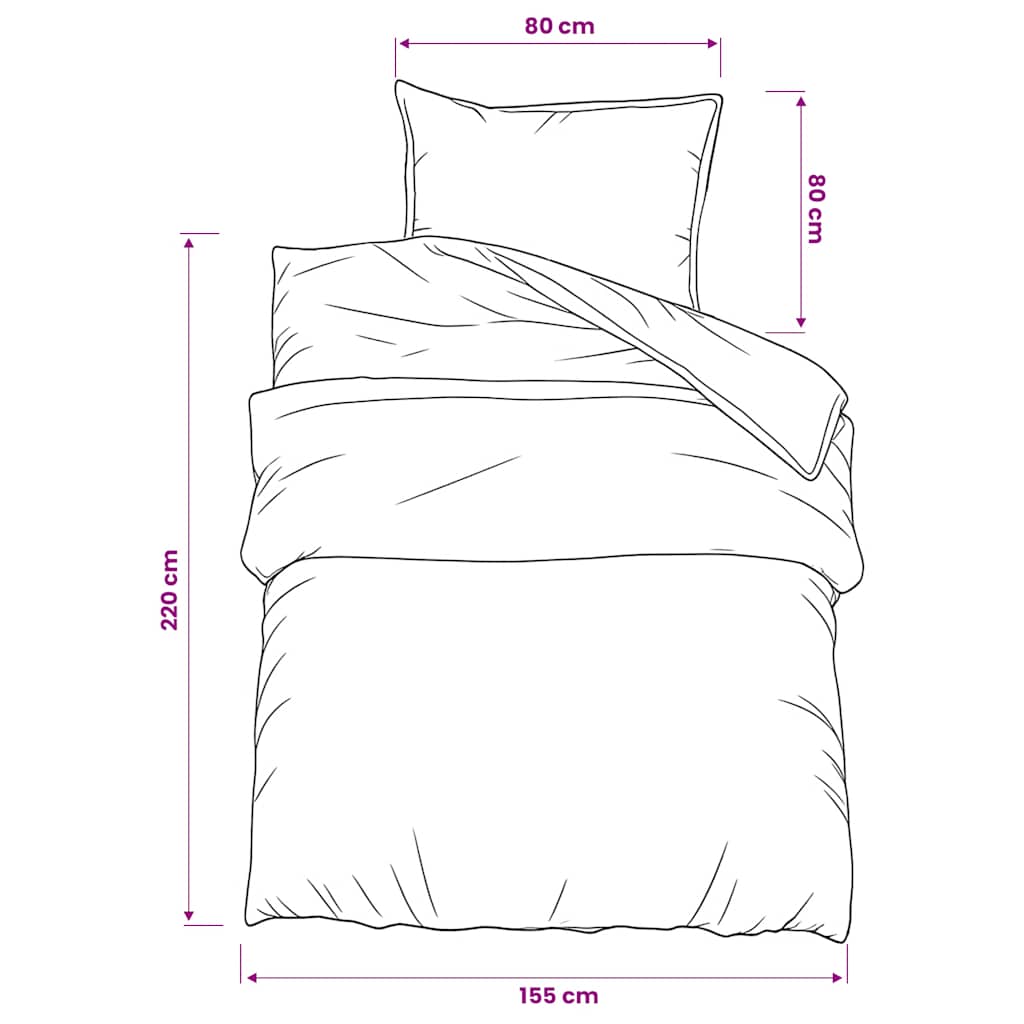 Duvet Cover Set Pink 155x220 cm Cotton