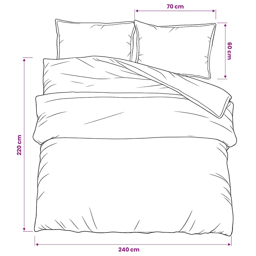 Duvet Cover Set Black and White 240x220 cm Cotton