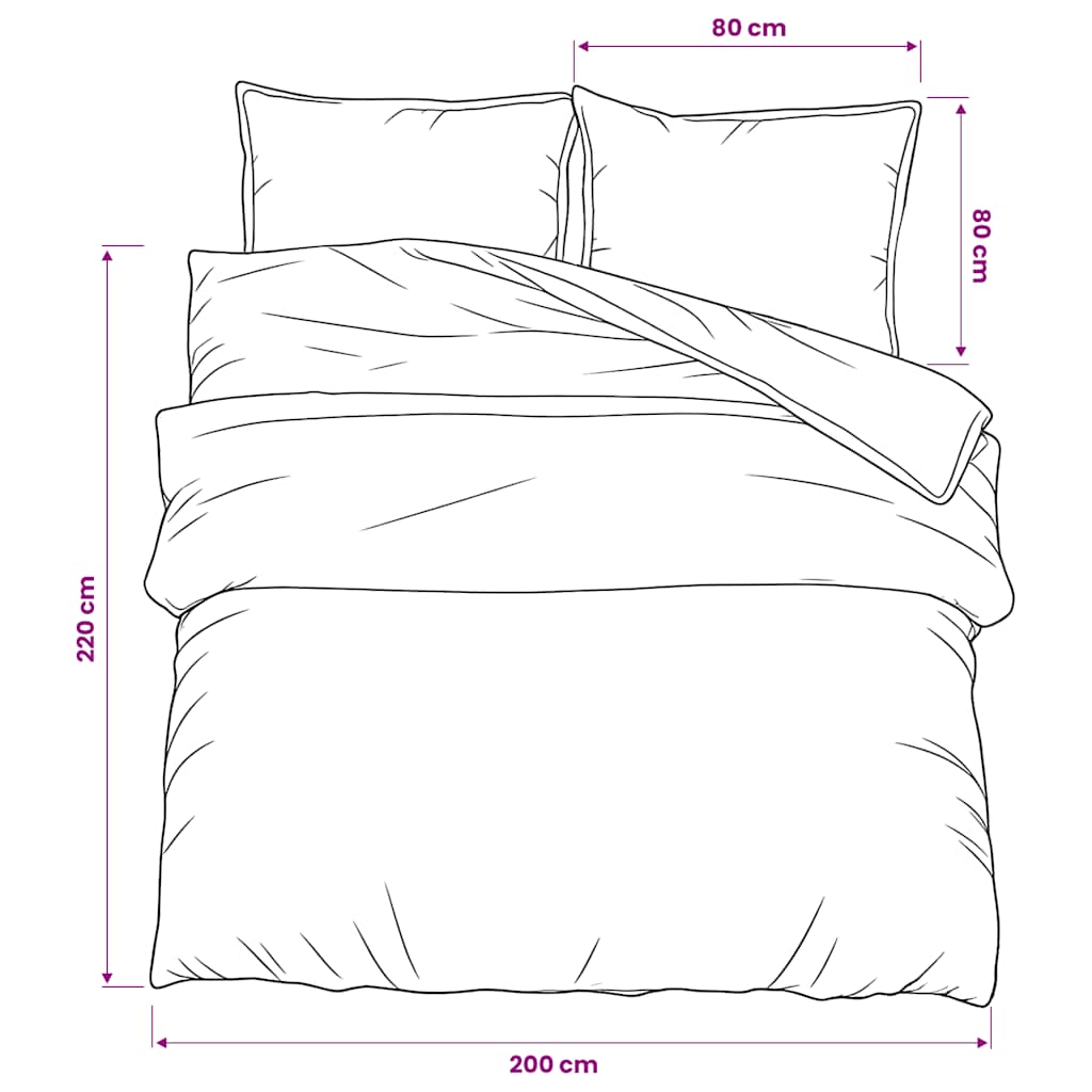 Duvet Cover Set Black 200x220 cm Cotton