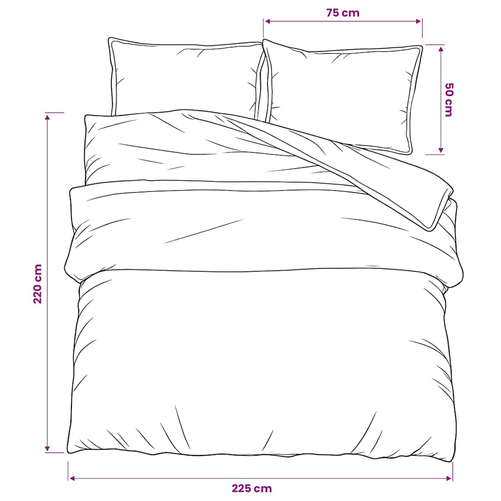 Duvet Cover Set Black 225x220 cm Cotton