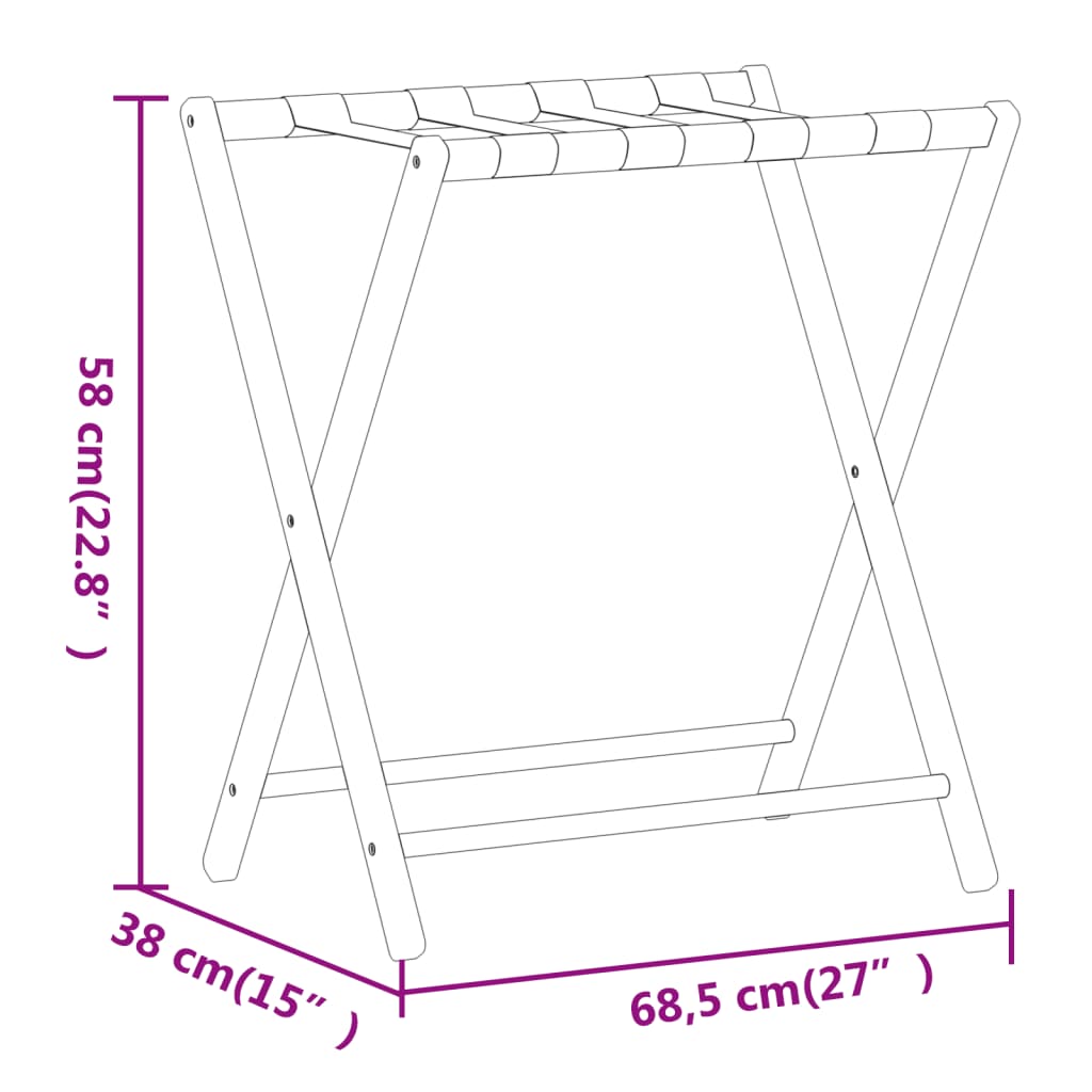 Luggage Rack 68,5x38x58 cm Bamboo
