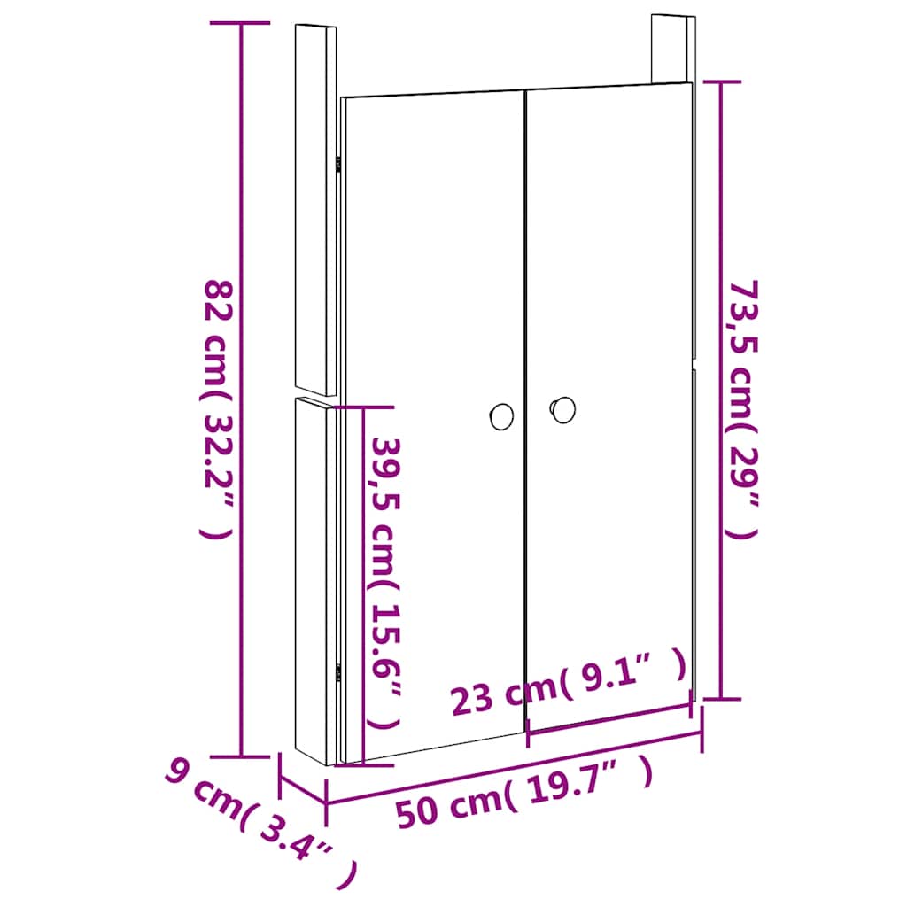 Outdoor Kitchen Door "MEPPEL" White 50x9x82 cm Solid Wood Pine