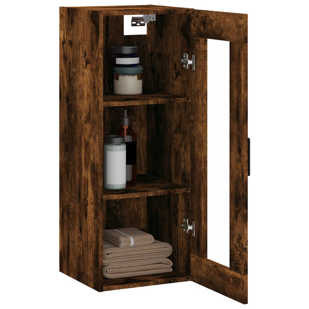 Wall Mounted Cabinet Smoked Oak 34,5x34x90 cm