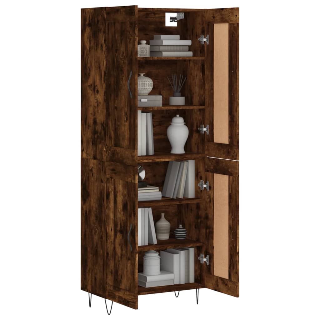 Highboard Smoked Oak 69,5x34x180 cm Engineered Wood