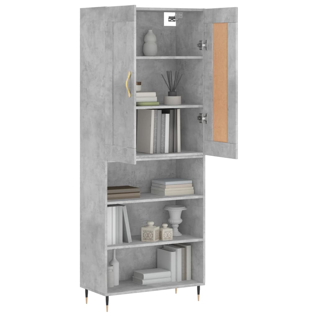 Highboard Concrete Grey 69,5x34x180 cm Engineered Wood