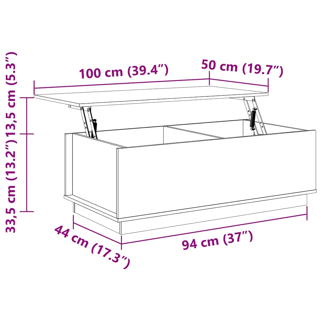 Coffee Table 100x50x35 cm Solid Wood Pine