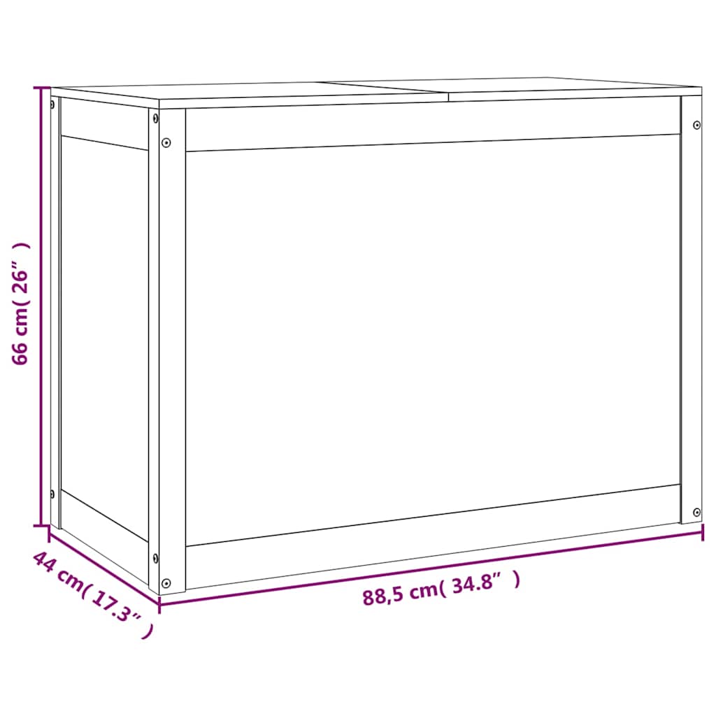 Laundry Box 88,5x44x66 cm Solid Wood Pine