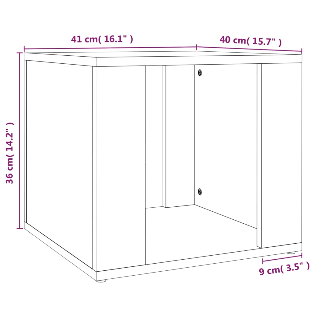 Bedside Table Grey Sonoma 41x40x36 cm Engineered Wood