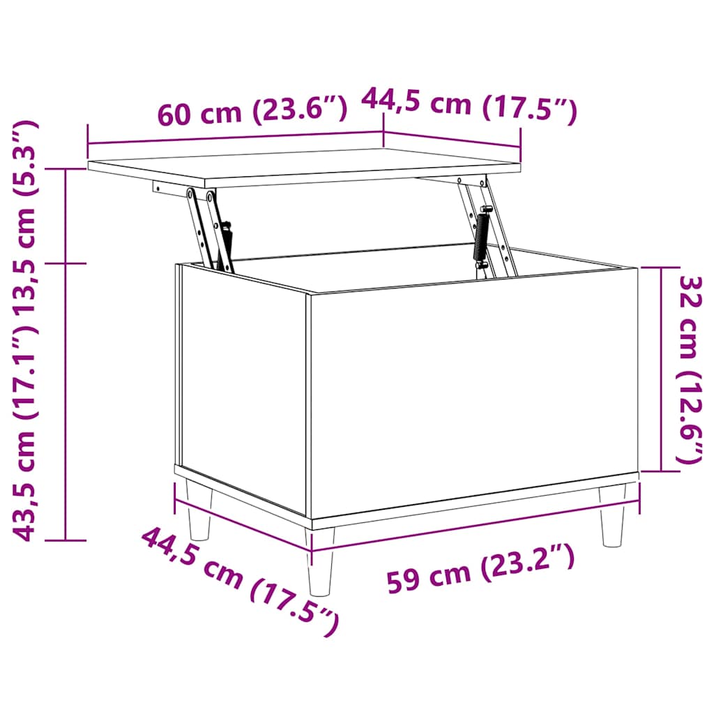 Coffee Table Concrete Grey 60x44,5x45 cm Engineered Wood