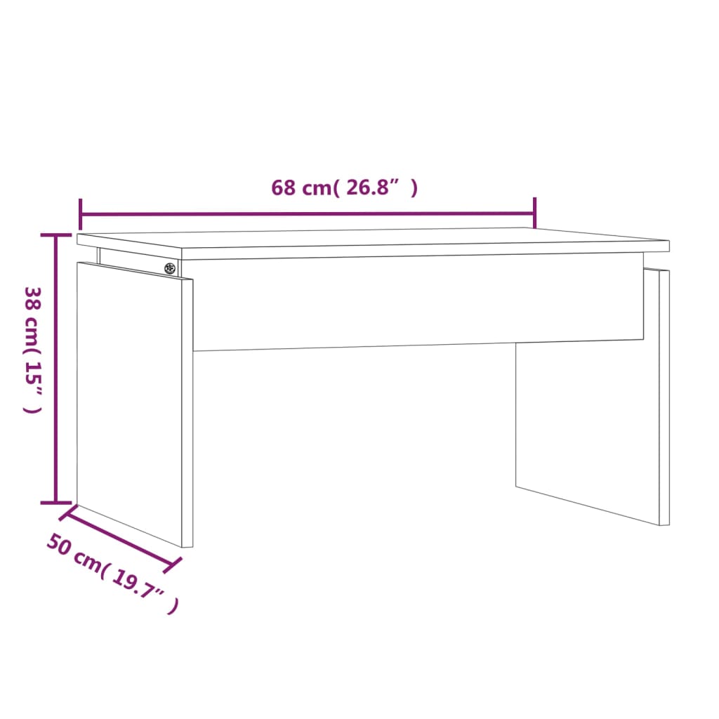 Coffee Table Grey Sonoma 68x50x38 cm Engineered Wood