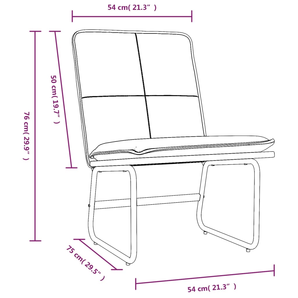 Lounge Chair Grey 54x75x76 cm Faux Leather