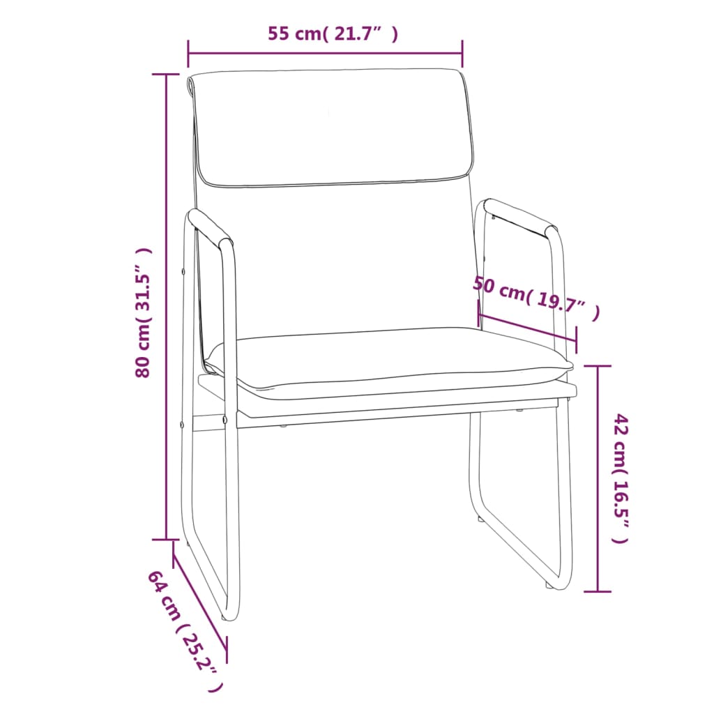 Lounge Chair Cappuccino 55x64x80 cm Faux Leather