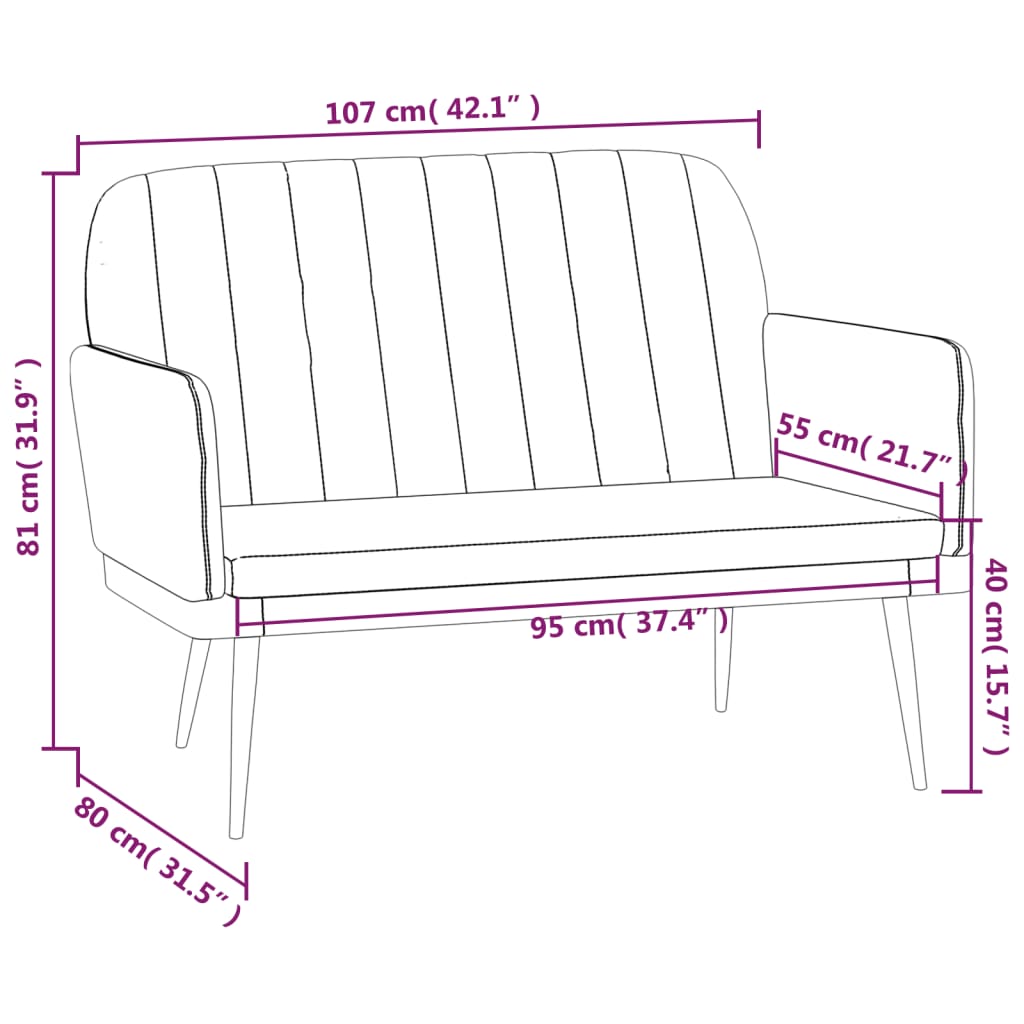 Bench Cappuccino 107x80x81 cm Faux Leather