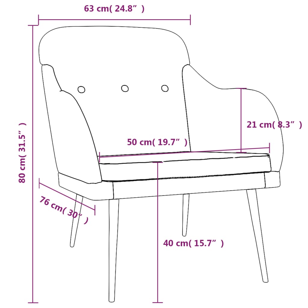 Armchair Blue 63x76x80 cm Fabric