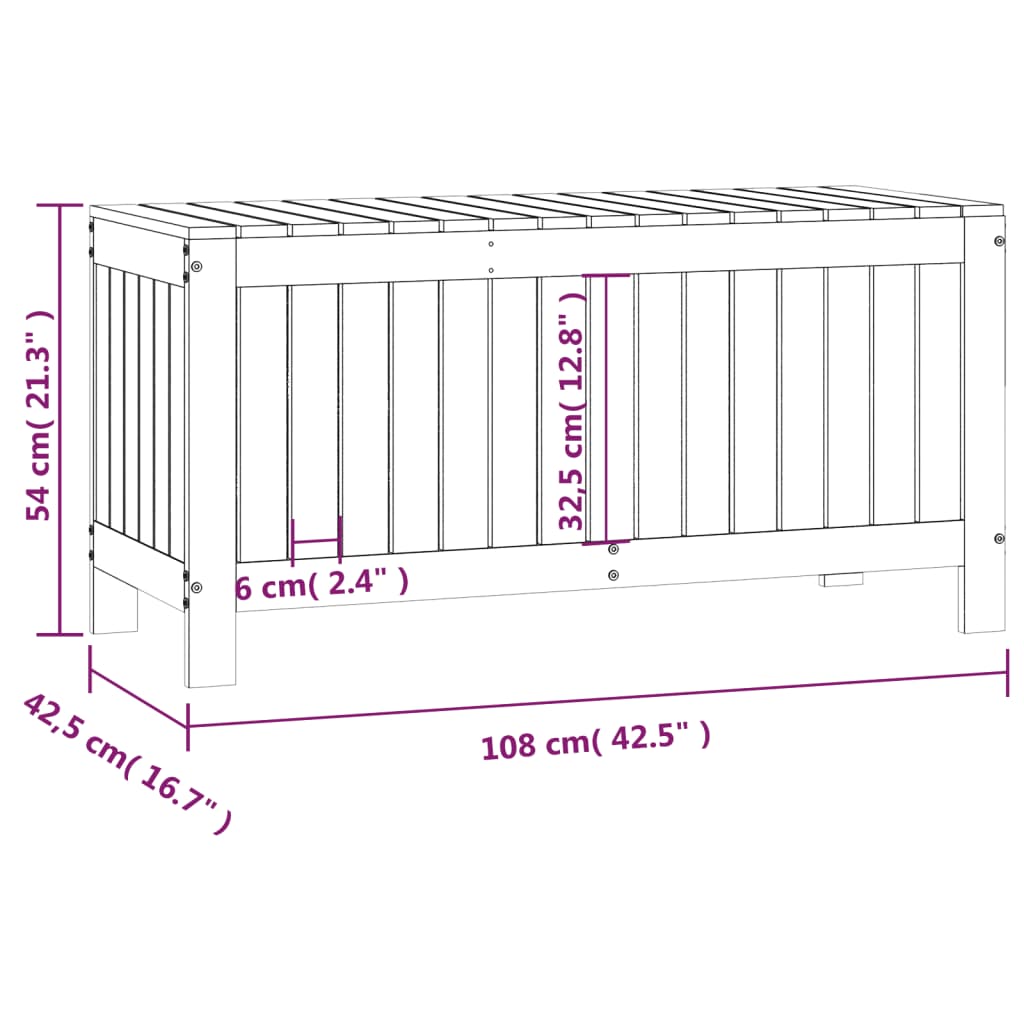 Garden Storage Box Honey Brown 108x42,5x54 cm Solid Wood Pine