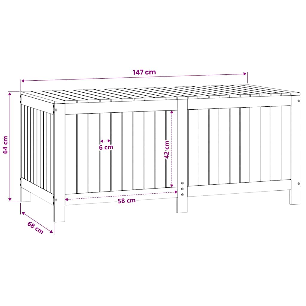 Garden Storage Box Honey Brown 147x68x64 cm Solid Wood Pine
