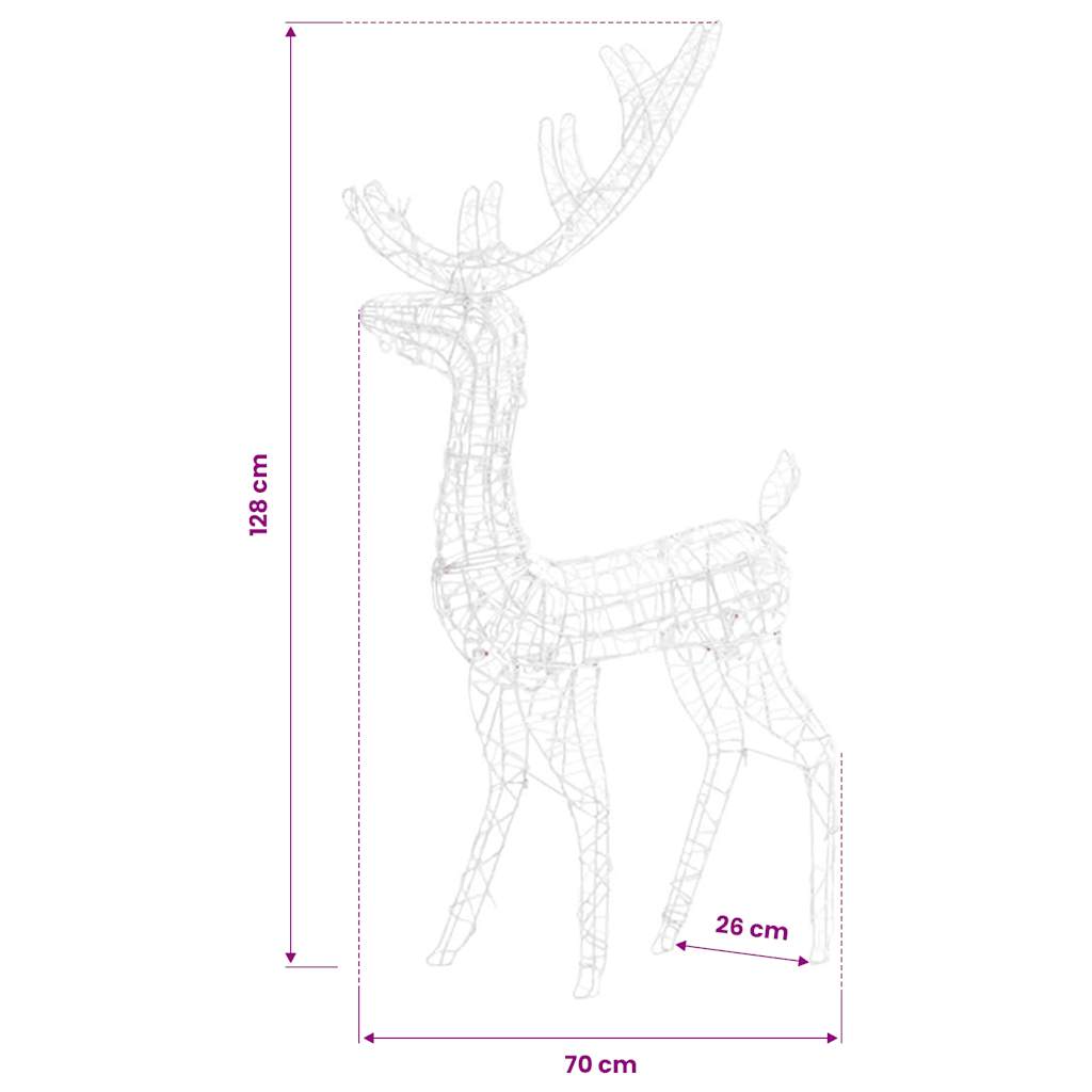 Acrylic Reindeer Christmas Decorations 2 pcs 128 cm Cold White