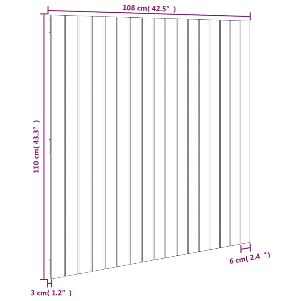 Wall Headboard Honey Brown 108x3x110 cm Solid Wood Pine