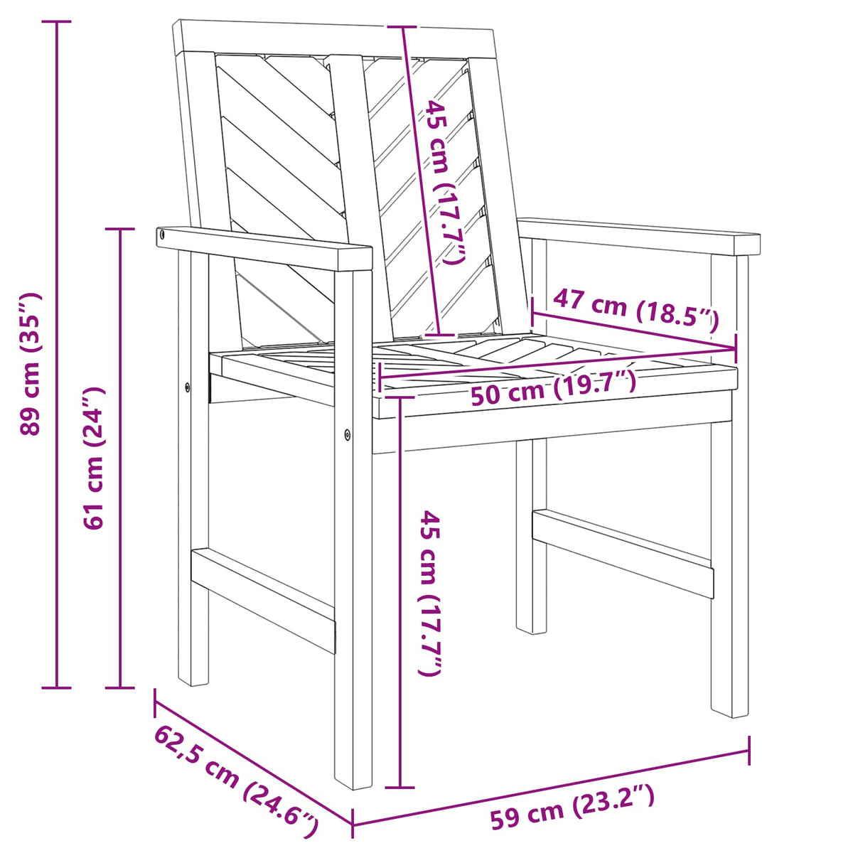 Dining Chair 6 pcs Natural Solid Acacia Wood