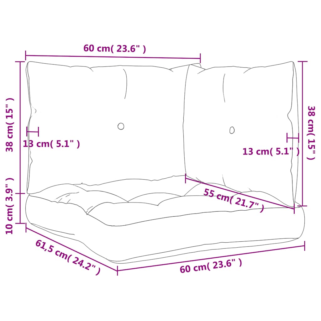 Pallet Cushions 3 pcs Beige Fabric