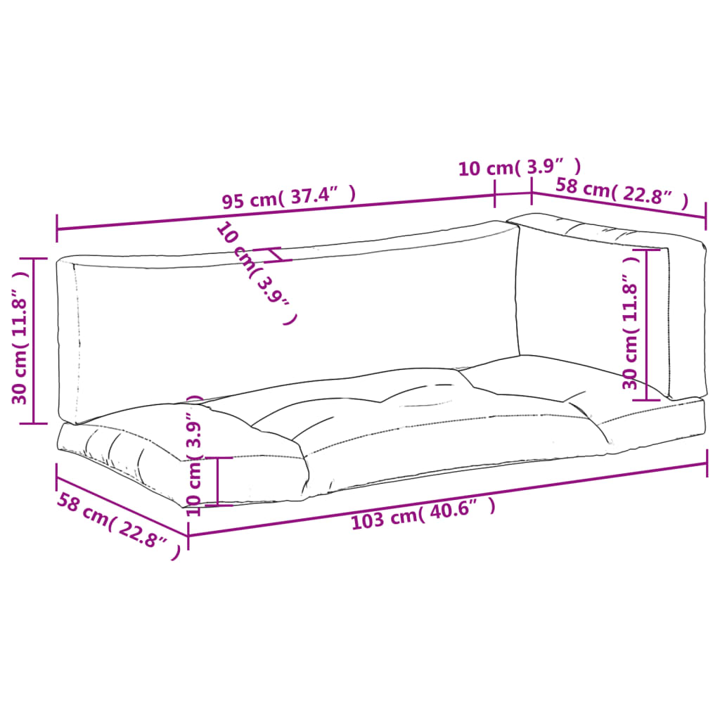 Pallet Cushions 3 pcs Green Fabric