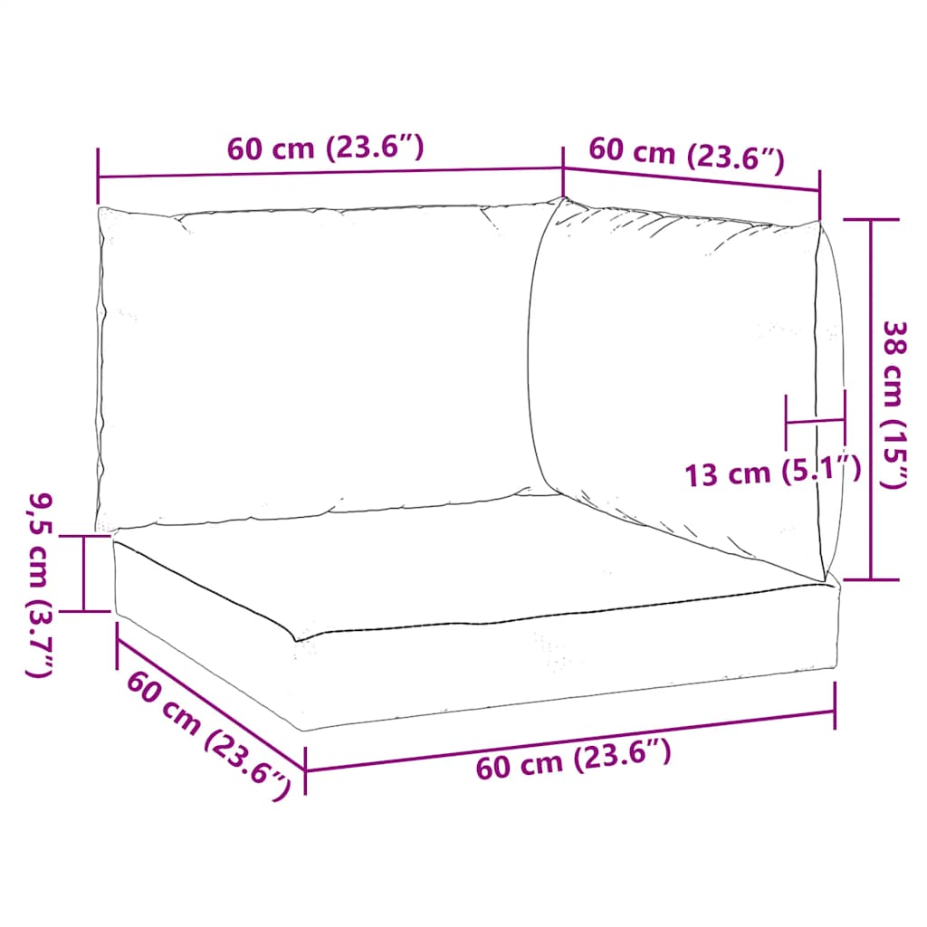 Pallet Cushions 3 pcs Grey Oxford Fabric