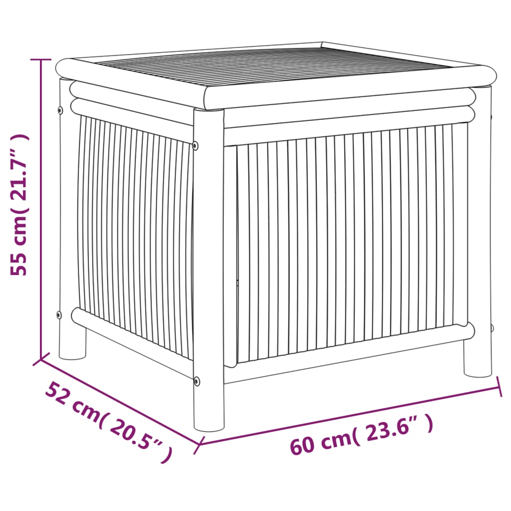 Garden Storage Box 60x52x55 cm Bamboo