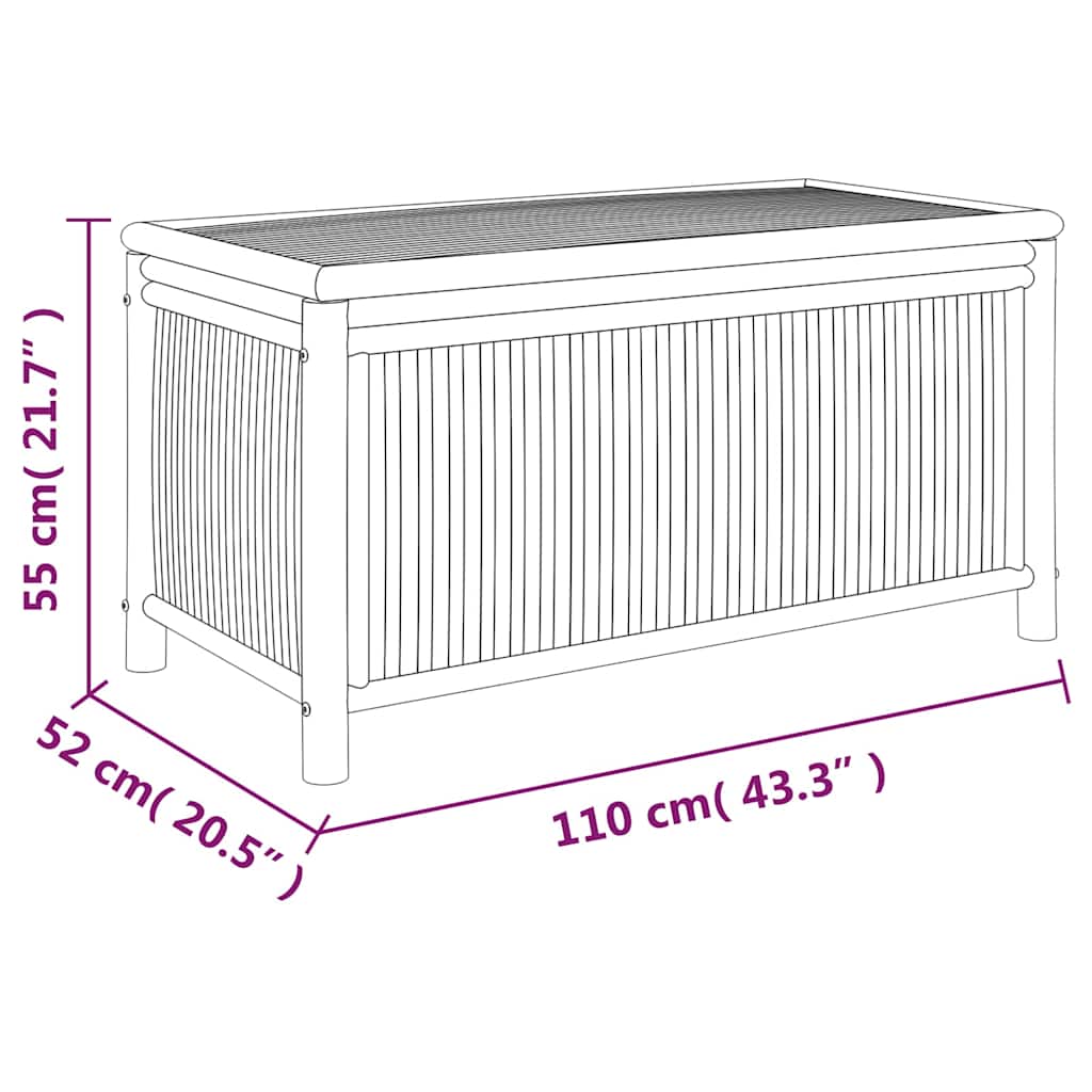 Garden Storage Box 110x52x55cm Bamboo