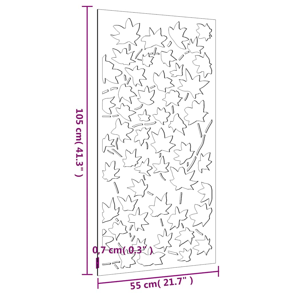 Garden Wall Decoration 105x55 cm Corten Steel Maple Leaf Design