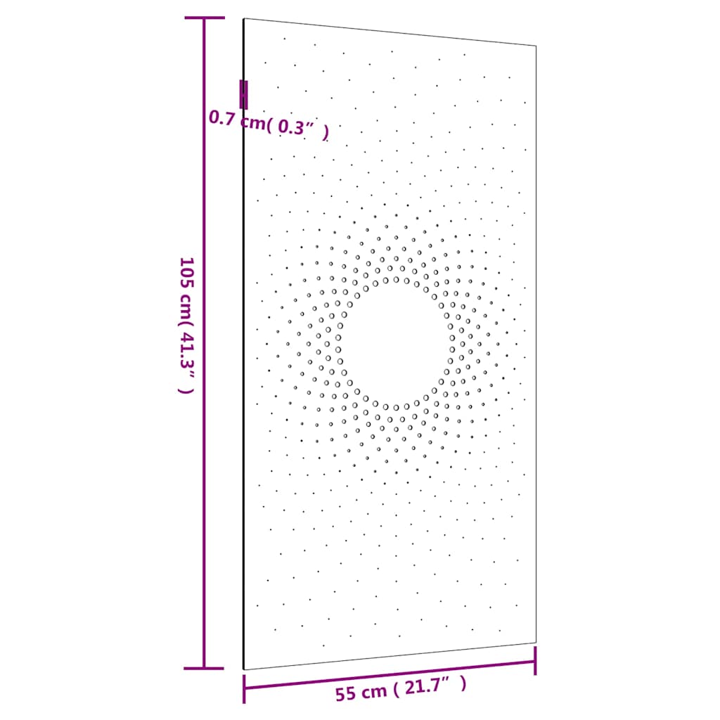 824490 vidaXL Garden Wall Decoration 105x55 cm Corten Steel Sun Design