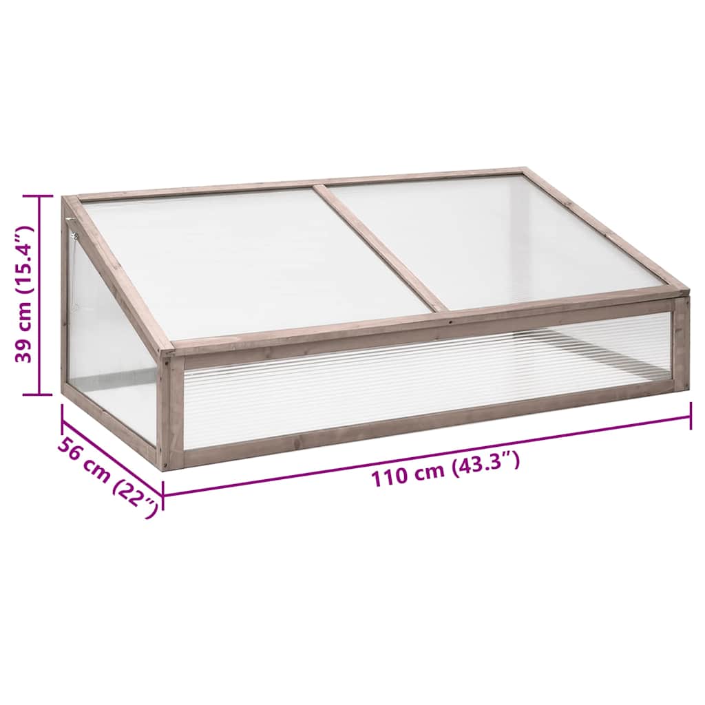 Greenhouse Grey 110x56x39 cm Fir Wood