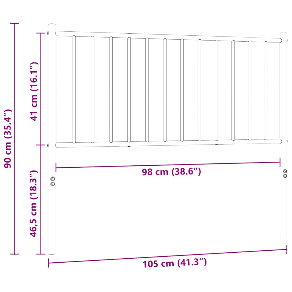 Metal Replace Headboard White 100 cm