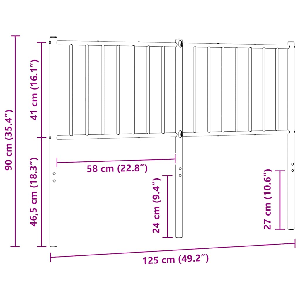 Metal Replace Headboard White 120 cm