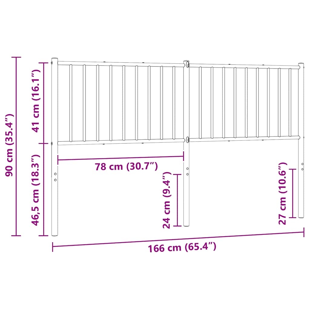 Metal Replace Headboard White 160 cm