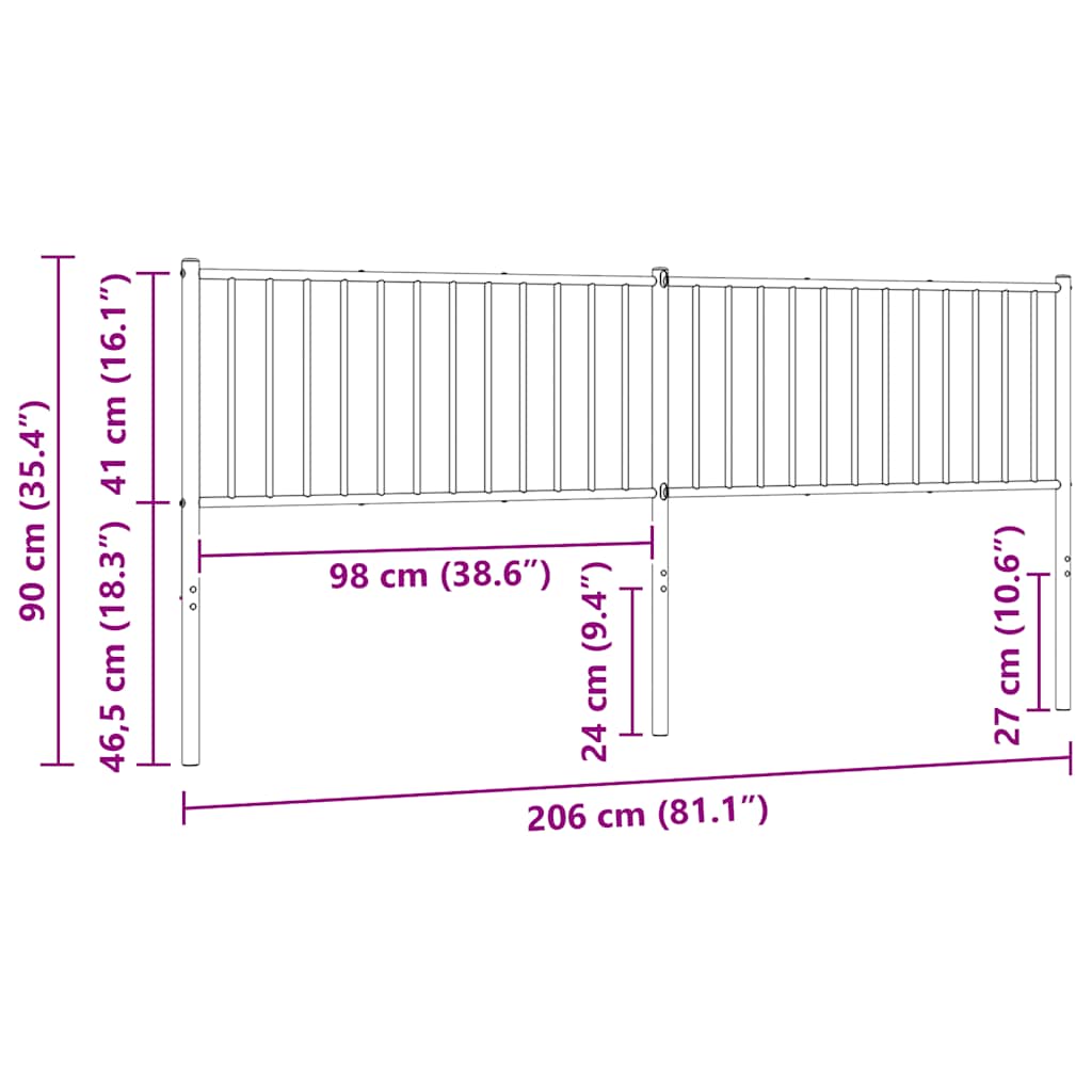 Metal Replace Headboard White 200 cm