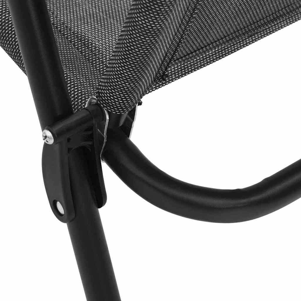 Folding Chairs 2 pcs Melange Grey Steel and Textilene