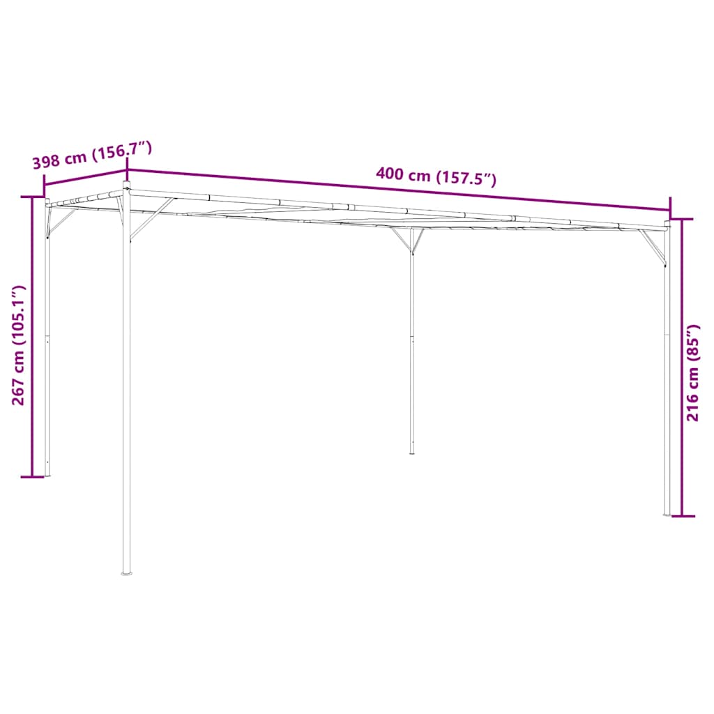 Gazebo Beige 4x4 m 180 g/m² Fabric and Steel